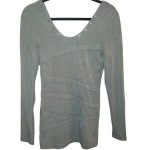 90s Wet Seal riveted long sleeve top women's size small gray wrap bandage